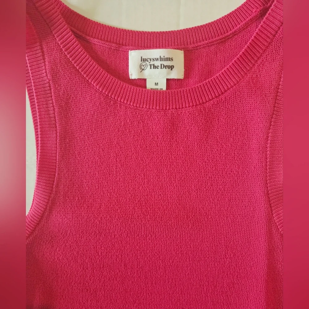 Hot Pink Ribbed Racerback Tank Top - Picture 2 of 6